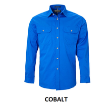 Load image into Gallery viewer, Pilbara Men&#39;s Open Front L/S Shirt - 9 Colour Options