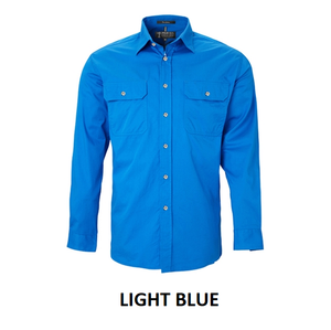 Pilbara Men's Open Front L/S Shirt - 9 Colour Options