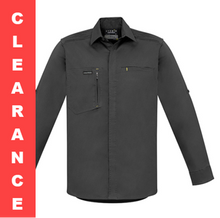 Load image into Gallery viewer, 5 pack - Mens Streetworx L/S Stretch Shirt   Zw350 Charcoal - Supplier Clearance