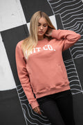 Load image into Gallery viewer, UNIT FRAT CLUB LADIES FLEECE CREW DUSTY ROSE SIZE 12 OR 14 BX2044