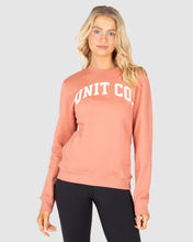 Load image into Gallery viewer, UNIT FRAT CLUB LADIES FLEECE CREW DUSTY ROSE SIZE 12 OR 14 BX2044