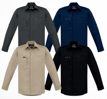 Load image into Gallery viewer, 5 pack - Mens Streetworx L/S Stretch Shirt   Zw350 Khaki - Supplier Clearance
