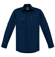 Load image into Gallery viewer, 5 pack - Mens Streetworx L/S Stretch Shirt   Zw350 Navy - Supplier Clearance