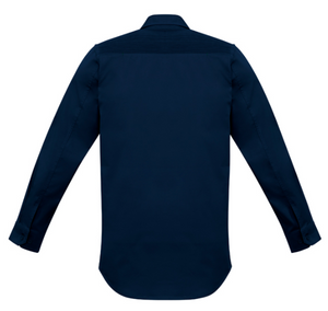 5 pack - Mens Streetworx L/S Stretch Shirt   Zw350 Navy - Supplier Clearance