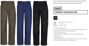 5 pack - Mens Corduraâ® Duckweave Pant   Zw005 Olive