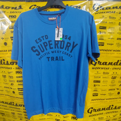 SUPERDRY MENS TSHIRT CLASSIC BLUE CLEARANCE BX2105 CLEAR1010 size XL