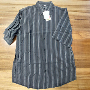 GIBBO STRIPED SHIRT BROWN  SIZE S BX2062 CLEARANCE