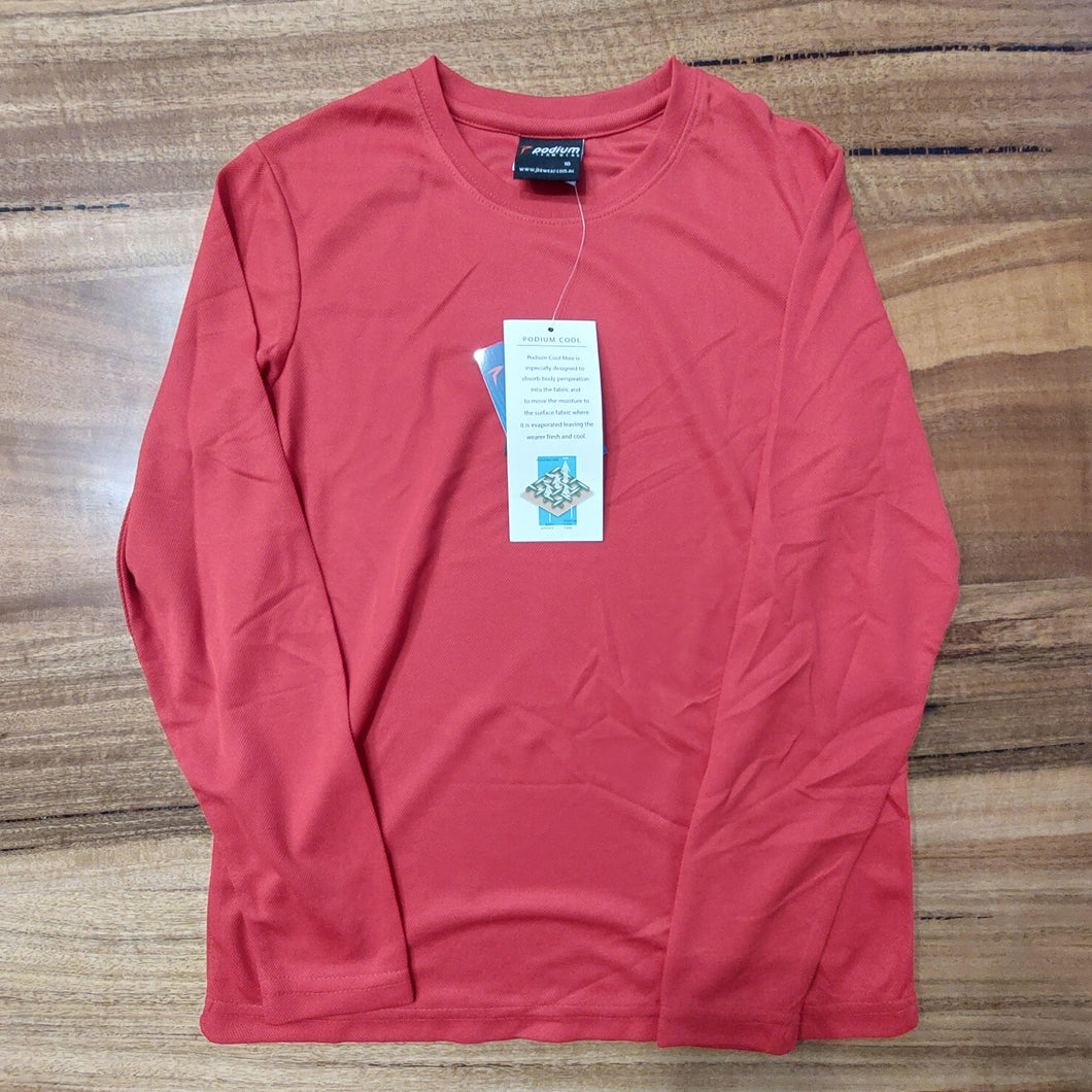 JBS 7PLFT KIDS L/S POLY TEE RED SIZE 10K BX2062 CLEARANCE