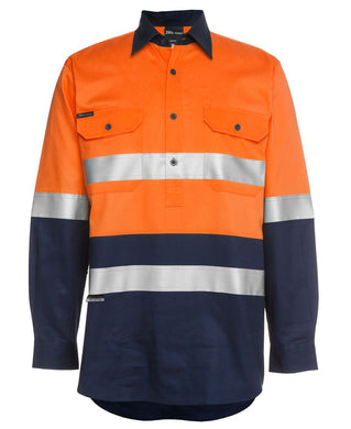 JBs bulk buy 6HWCF Shirts Hardwearing comfort Orange/Navy ($40.14 when buying in bulk each)