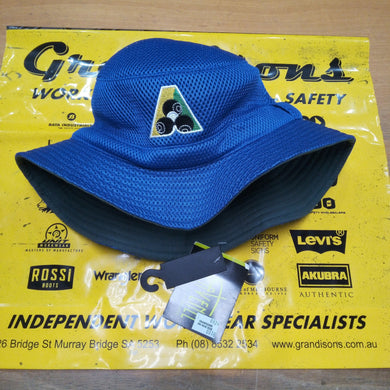 AVENEL 2989 BOWLS AUSTRALIA MESH ROYAL BUCKET HAT WITH COLOURED LOGO