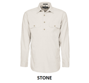 Pilbara Men's Closed Front L/S Shirt - 9 Colour Options