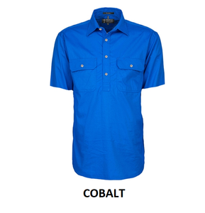 Pilbara Men's Closed Front Short Sleeve Shirt - 6 Colour Options