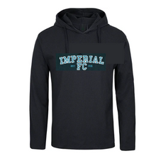 Load image into Gallery viewer, Imperial Football Club IMPSFC0020C   HOODY TEE SHIRT long sleeve  with embroidered Curved logo Black from