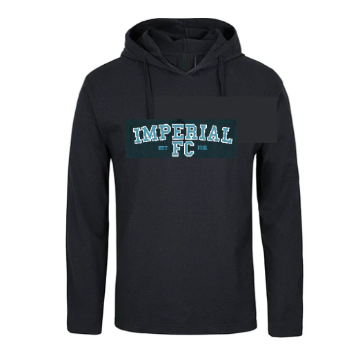 Imperial Football Club IMPSFC0020C   HOODY TEE SHIRT long sleeve  with embroidered Curved logo Black from
