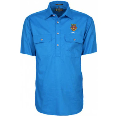 UAHS1016 RM200CFS PILBARA MENS SHIRT SHORT SLEEVE HALF BUTTON SIZE XS - 6XL WITH LOGO