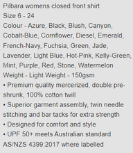 Load image into Gallery viewer, UAHS1017 RM300CF PILBARA LADIES SHIRT  HALF BUTTON SIZE 6 - 24
