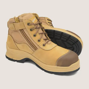 Blundstone 318 Zip Side Safety Boot Wheat Size 8.5 - Clearance CLEAR1043