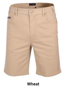 Pilbara Men's Cotton Stretch Jean Shorts - 4 Colour Options