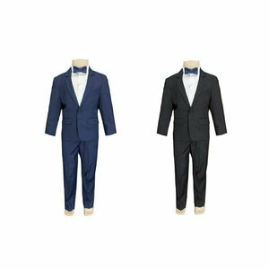 Boys Suit Jacket and Trousers Bellaggio T128 Black or Blue Size 00 - 12