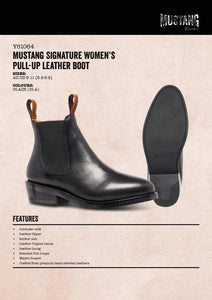 Mustang Signature Y61064 Womens Pull Up Leather Non Safety Boot
