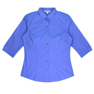 MBHS0039 AP 3/4 SLEEVE SHIRT MID BLUE - LADIES SIZE 4 - 26