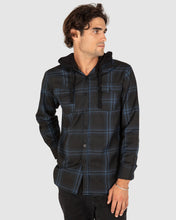 Load image into Gallery viewer, Flannel Shirt UNIT CHESTER HOODED FLANNEL SHIRT Blue