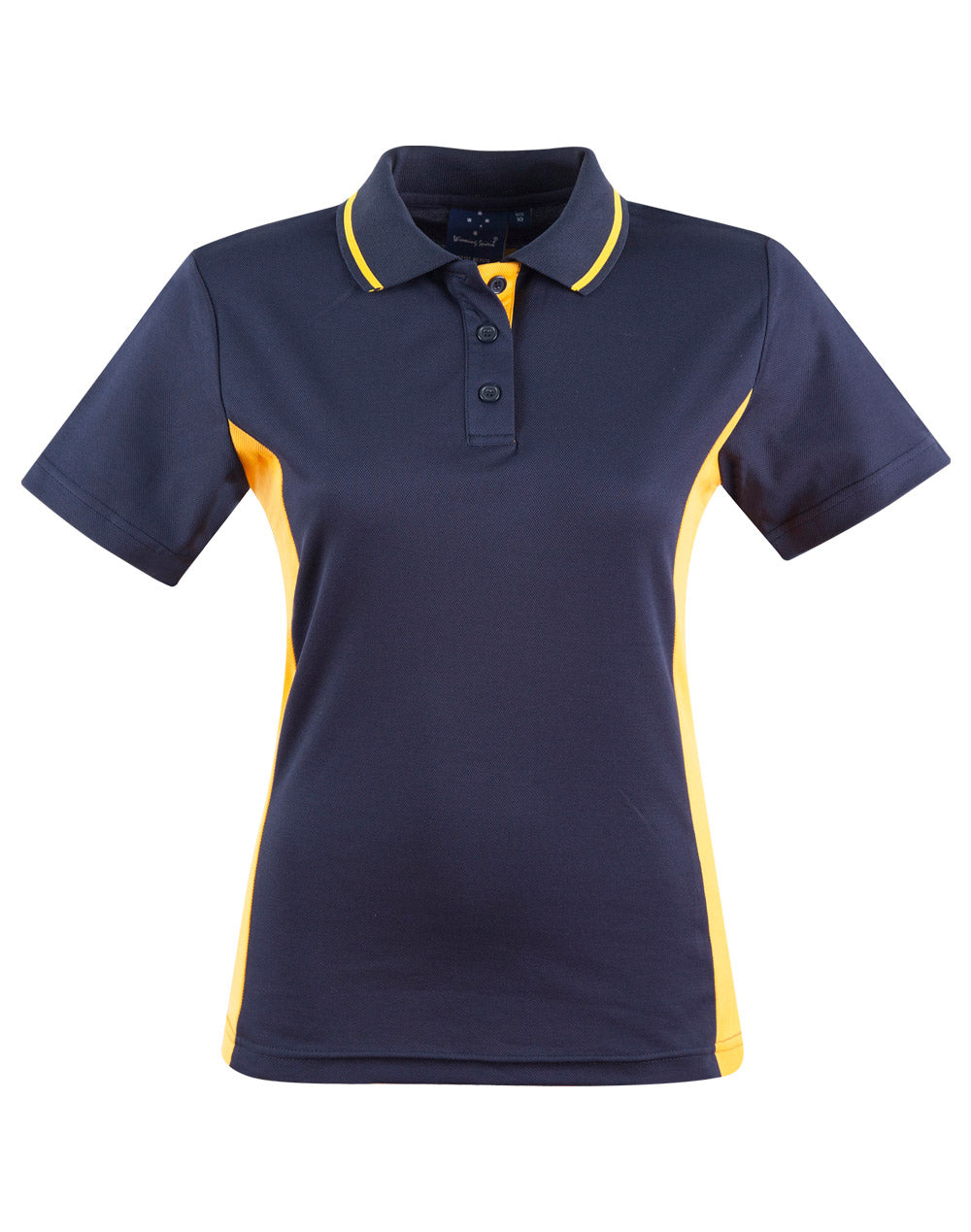 MBHS0016 RR POLO COTTON NAVY/GOLD - LADIES SIZE 8 - 18