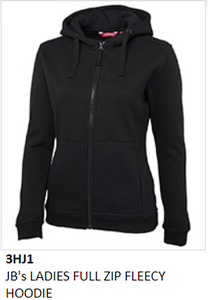 3Hj1 Jb'S Ladies Full Zip Fleecy Hoodie