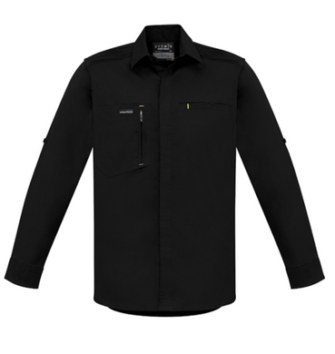 5 pack - Mens Streetworx L/S Stretch Shirt   Zw350 Black