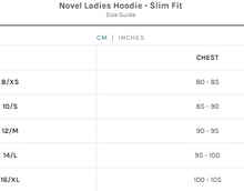 Load image into Gallery viewer, Hoodie Novel Ladies  - Slim Fit Unit Grey/Black SIZE 10 BX2040