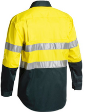 Load image into Gallery viewer, Bisley BS6896 Taped Hi Vis Cool Lightweight L/S Shirt Yellow/Bottle