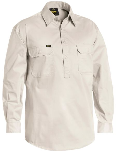 Bisley Bsc6820 Closed Front Cool Lightweight Drill Shirt - Long Sleeve