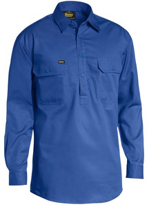 Bisley Bsc6820 Closed Front Cool Lightweight Drill Shirt - Long Sleeve