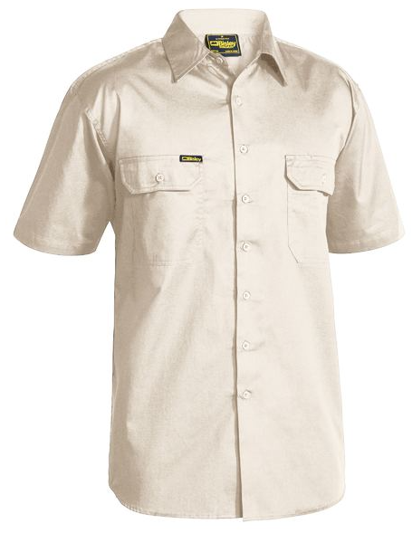 Bisley Bs1893 Open Front Cool Lightweight Drill Shirt - Short Sleeve