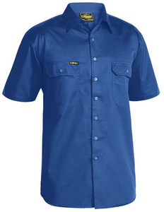 Bisley Bs1893 Open Front Cool Lightweight Drill Shirt - Short Sleeve