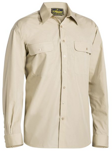 Bisley Bs6526 Open Front Permanent Press Shirt - Long Sleeve