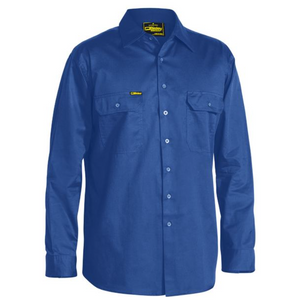 Bisley Bs6893 Open Front Cool Lightweight Drill Shirt - Long Sleeve