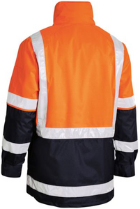 Bisley Taped 5 in 1 Hi Vis rain jacket orange navy BK6975