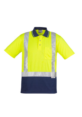 Mens Hi Vis Spliced Polo - Short Sleeve Shoulder Taped ZH233  Syzmik