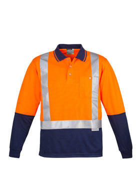 Mens Hi Vis Spliced Polo - Long Sleeve Shoulder Taped ZH234  Syzmik