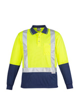 Load image into Gallery viewer, Mens Hi Vis Spliced Polo - Long Sleeve Shoulder Taped ZH234  Syzmik