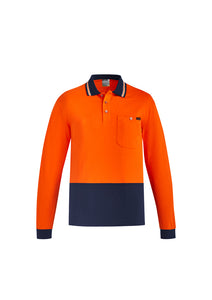 Mens Hi Vis Cotton L/S Polo ZH430  Syzmik