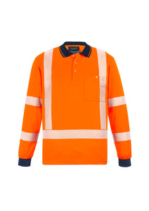 Unisex Hi Vis Segmented X Back NSW Rail Polo ZH690  Syzmik