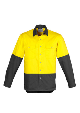 Mens Hi Vis Spliced Industrial Shirt ZW122  Syzmik