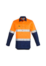 Load image into Gallery viewer, Mens Hi Vis Closed Front L/S Shirt - Hoop Taped ZW550  Syzmik