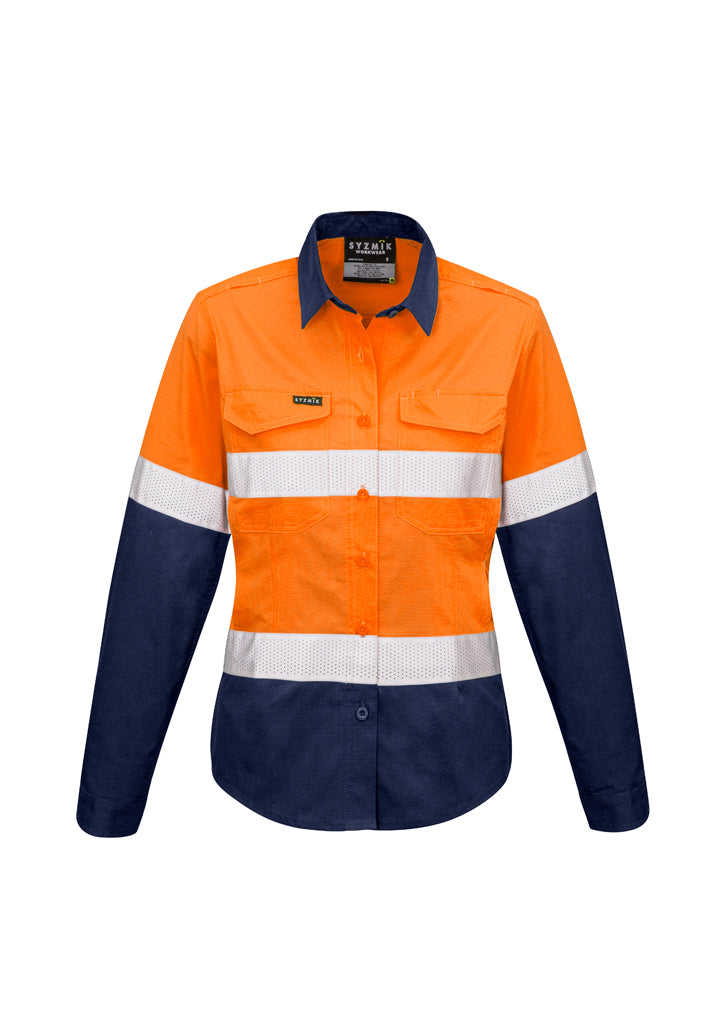 Womens Rugged Cooling Taped Hi Vis Spliced Shirt ZW720  Syzmik